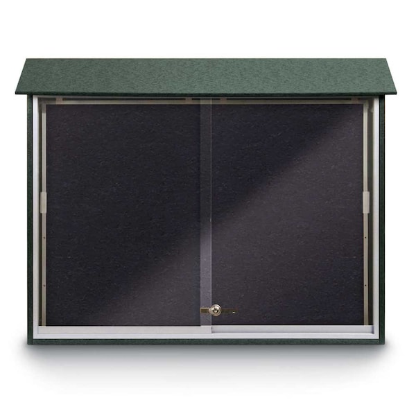 Outdoor Enclosed Combo Board, 72"x36", Bronze Frame/White Porc & Cloud